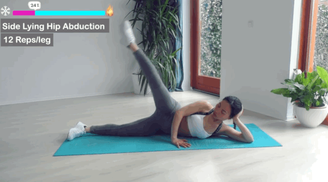 ③侧卧侧抬腿 ▼