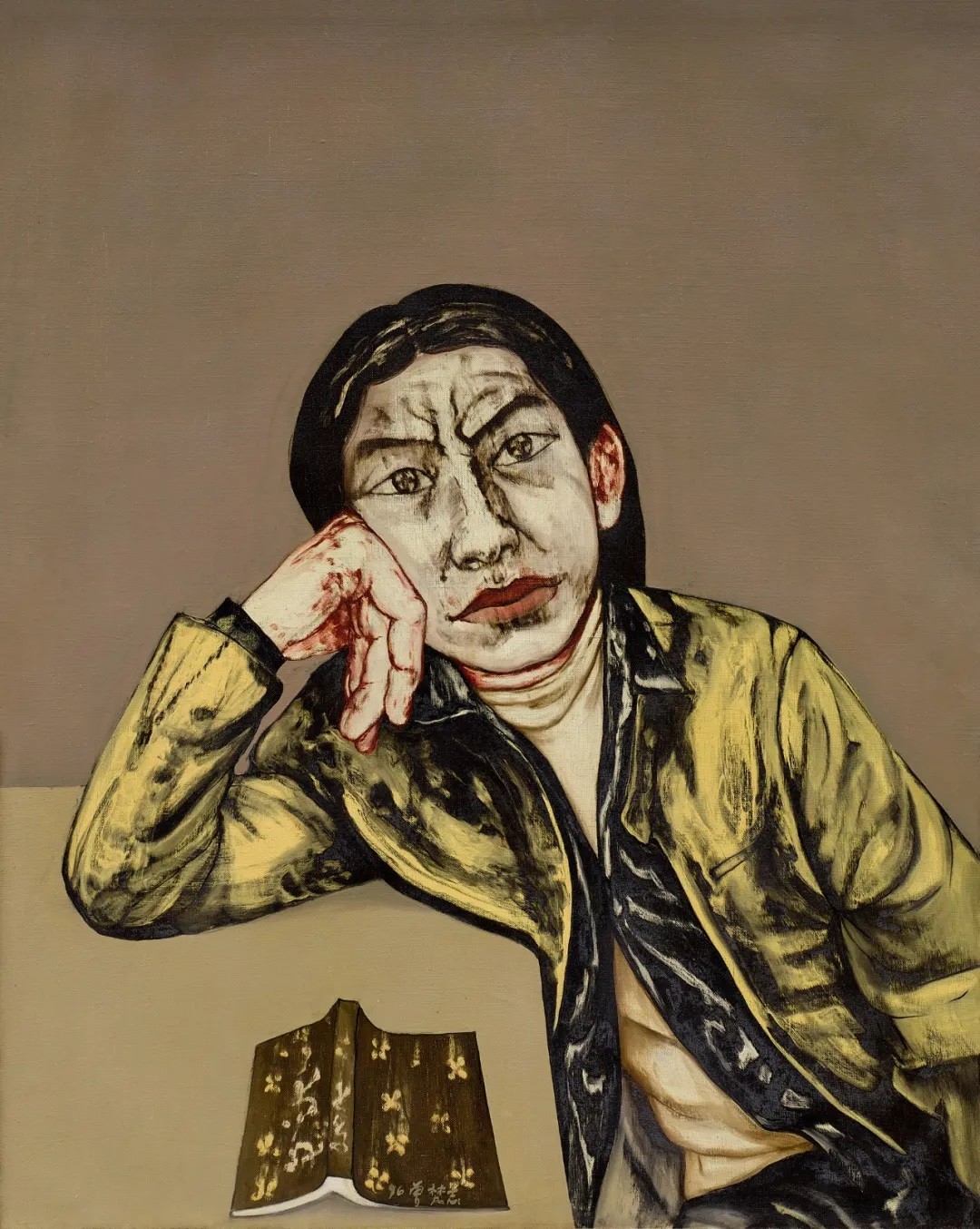 曾梵志《面具系列1996第12号》 布面油画 100 × 80 cm 1996年 估价