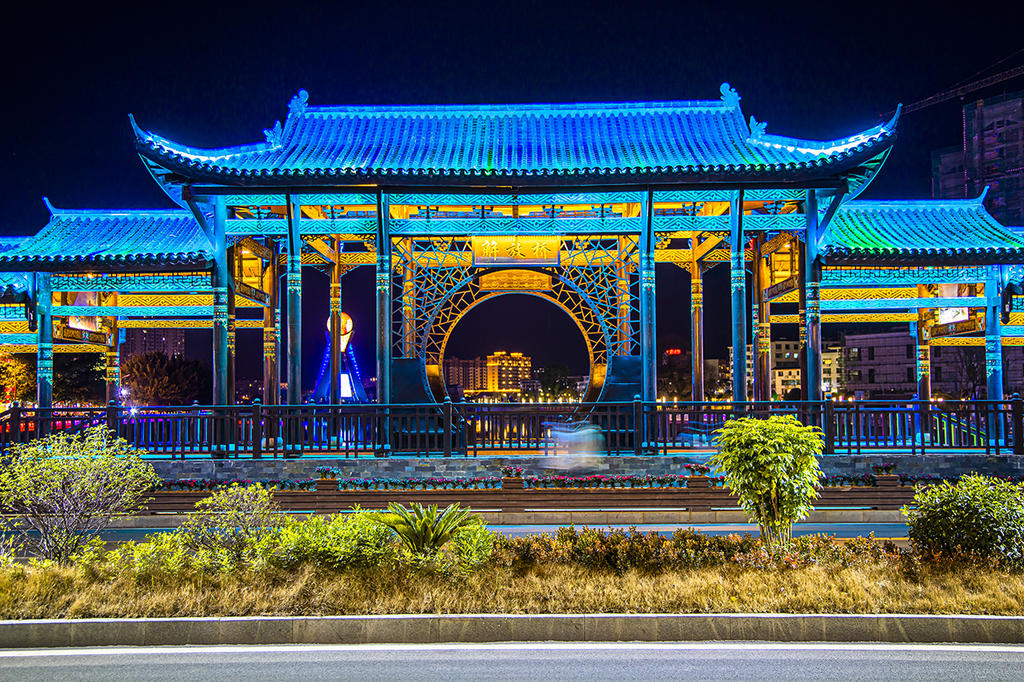 江西赣州全南夜色,古色古香灯火阑珊,只等你来