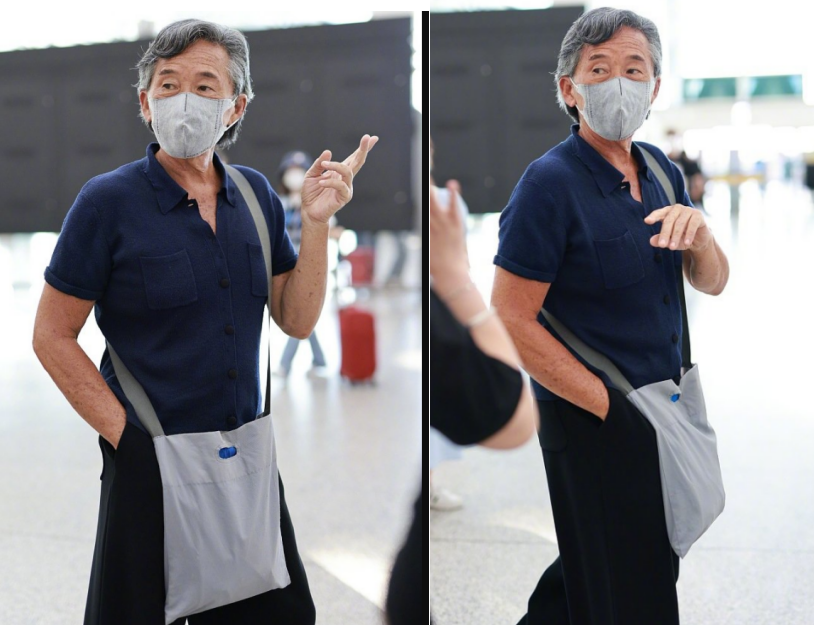 73岁林子祥背布包现身机场!