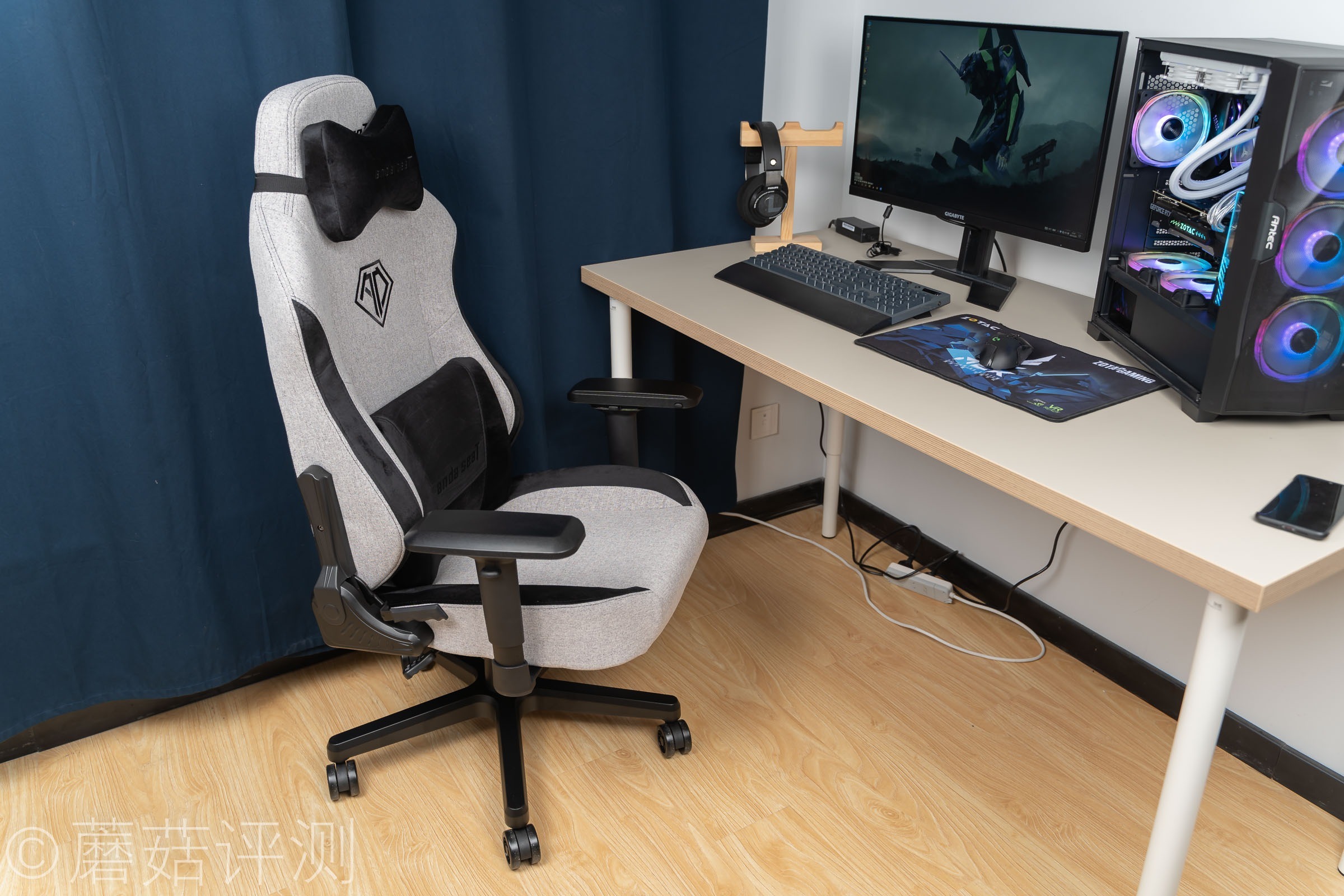 触感细节,宽大舒适,安德斯特北欧布艺电竞椅 体验评测