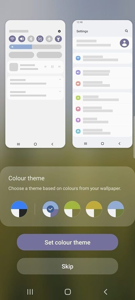 One UI 4 beta 2 color theme