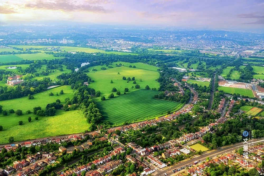 「绿网」,「绿楔」,「绿斑」组成的公园网络.