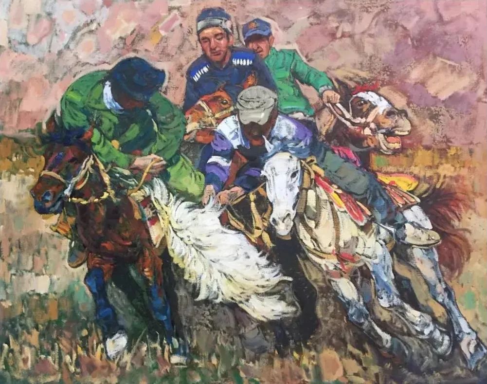 叼羊&middot;龙骧斗-3 布面油画 80&times;100cm 2020年9月