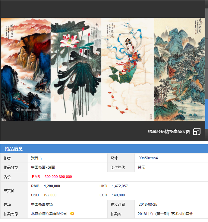 张若古:张大千再传弟子,泼墨泼彩作奇画