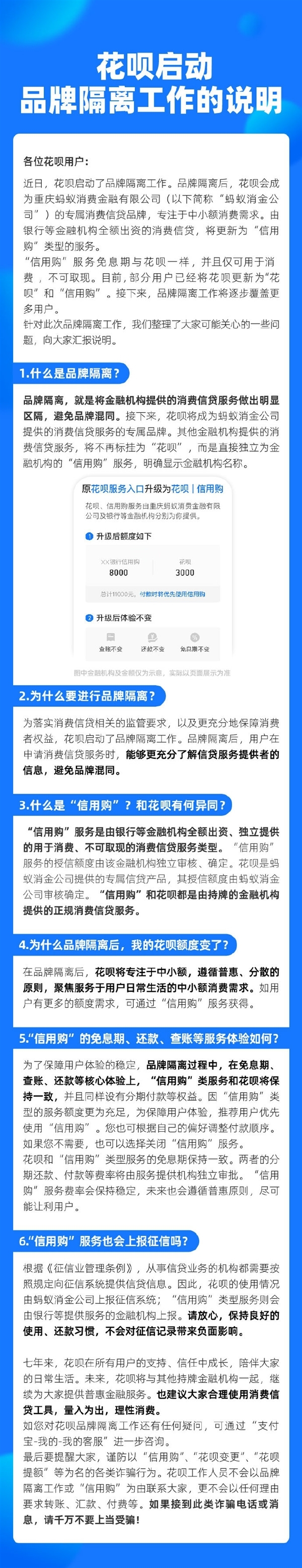 花呗回应用户额度变了:启动品牌隔离后 专注于中小额消费需求
