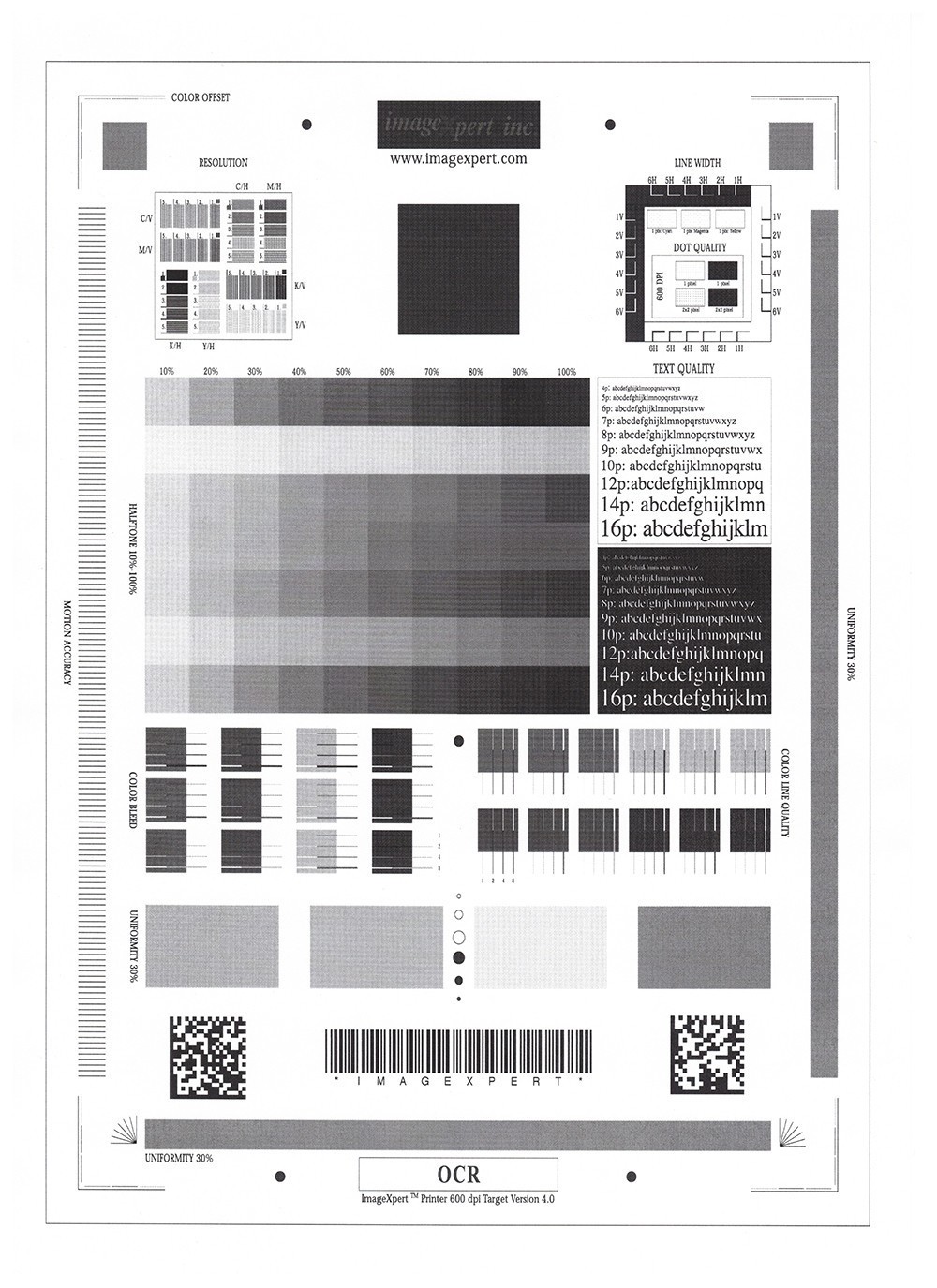 打印机测试页黑白图片