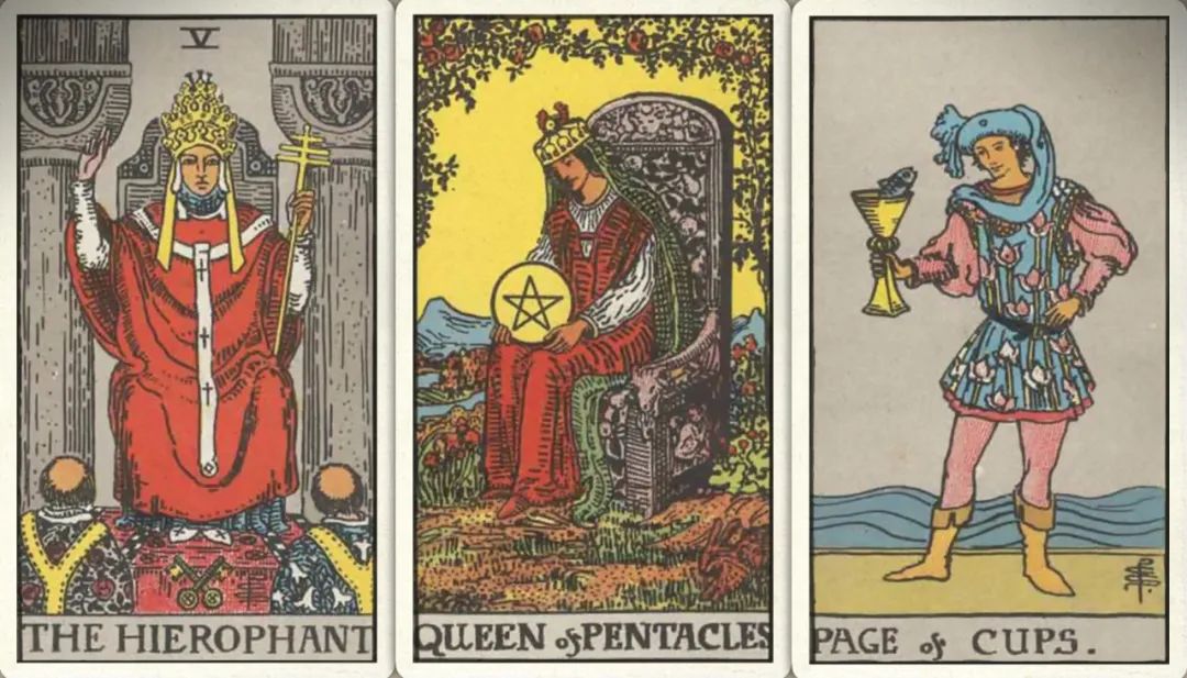 卜牌:教皇  星币皇后  圣杯侍从