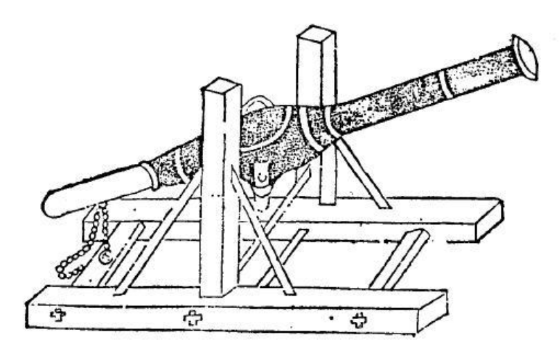 这样炮架的舰载重型锻铁炮其实史料记载的中国船只采用西方式炮架的