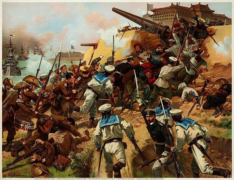 历史上的今天庚子战争爆发八国联军攻占大沽口炮台