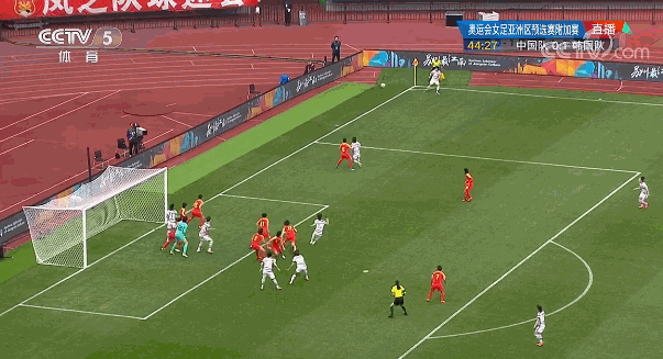 崔宥莉破门，中国女足0比2落后。