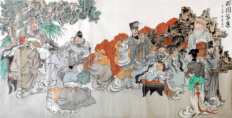 十八罗汉图 248x124cm