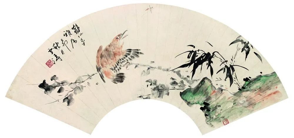 形似神俏清新秀丽王雪涛花50幅鸟扇面赏析