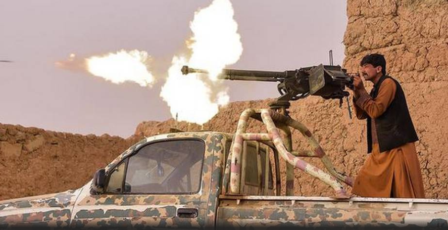 重机枪+皮卡是塔利班武装的“装甲作战力量”。