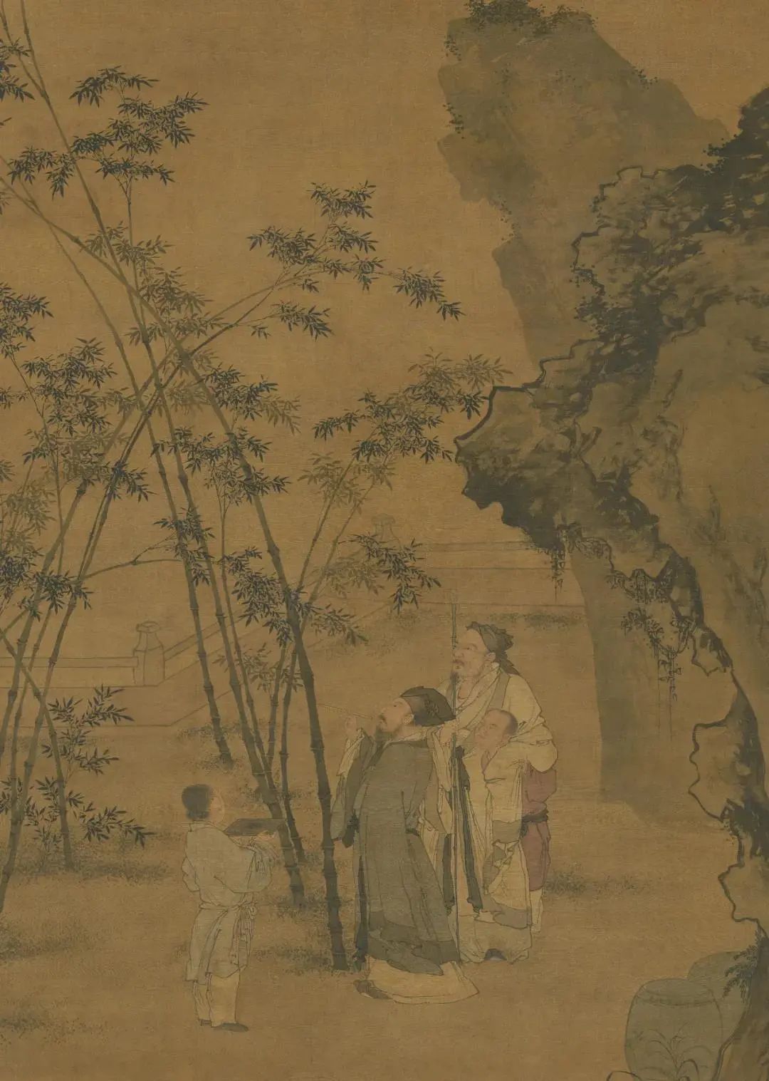 明 杜堇 东坡题竹图轴(局部)