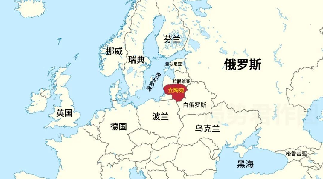 立陶宛在欧洲的位置图片