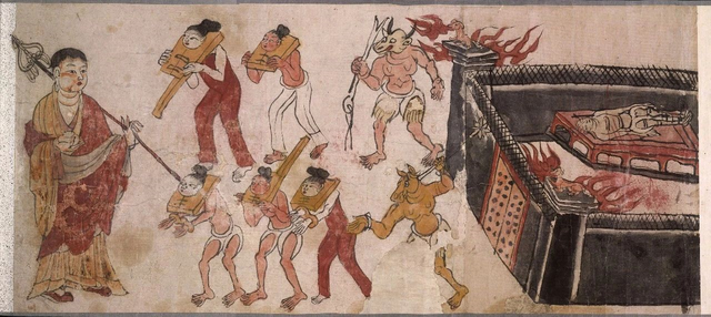 敦煌藏经洞十世纪纸本彩绘长卷:地藏十王经变图