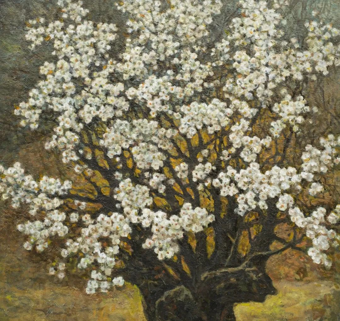 《梨花烂熳》 尺寸:74x74cm