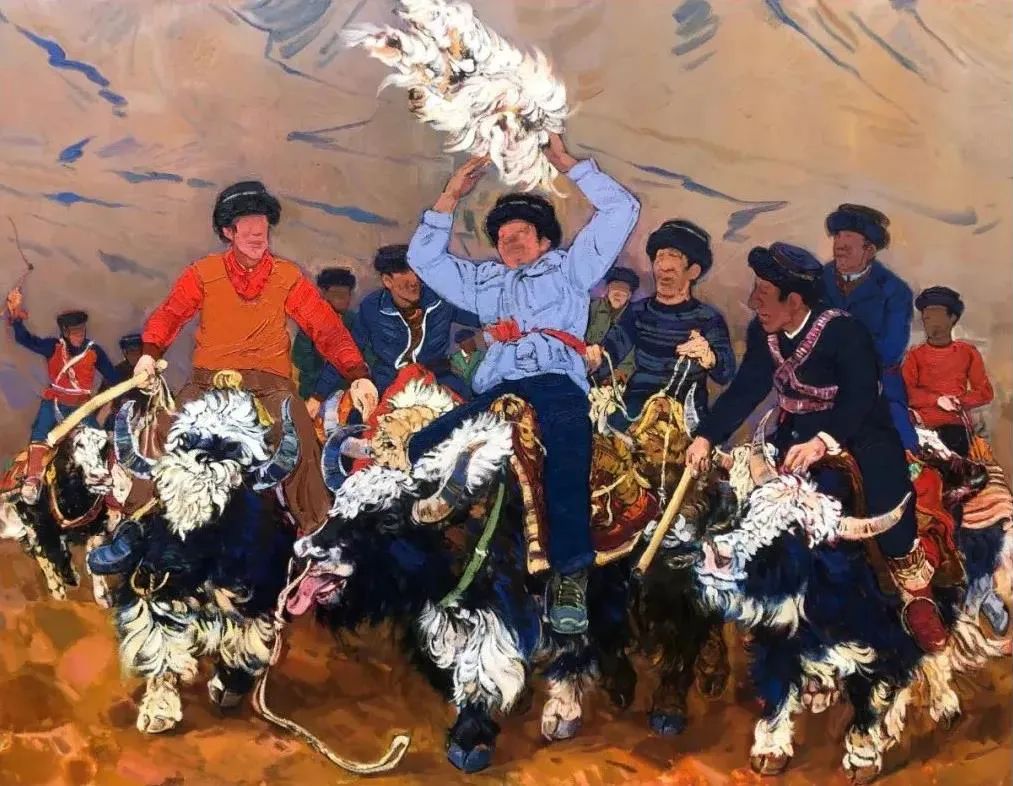 叼羊&middot;龙骧斗-23 布面油画 113&times;145cm 2021年1月