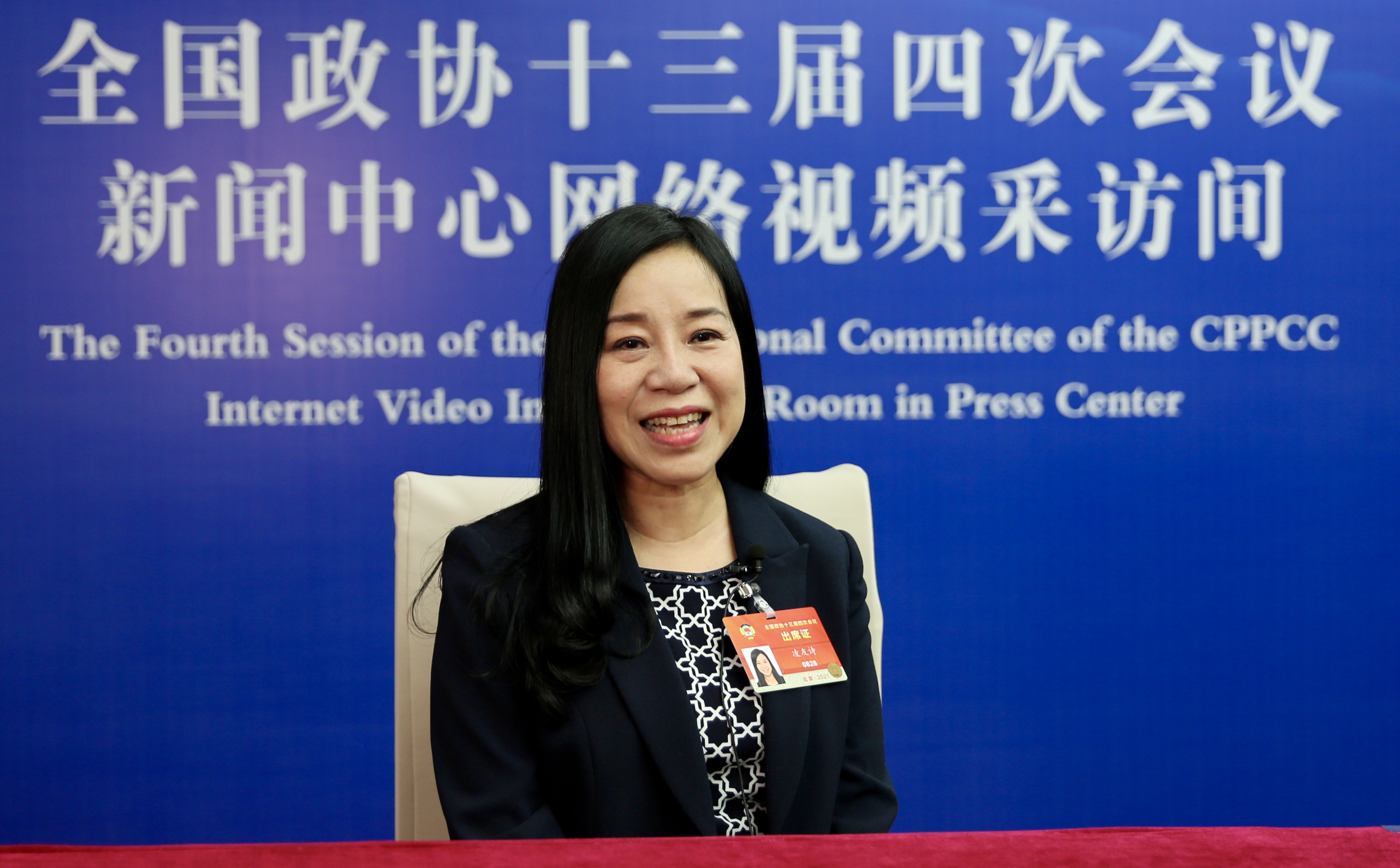 全国政协委员、台联界别委员凌友诗接受记者视频采访