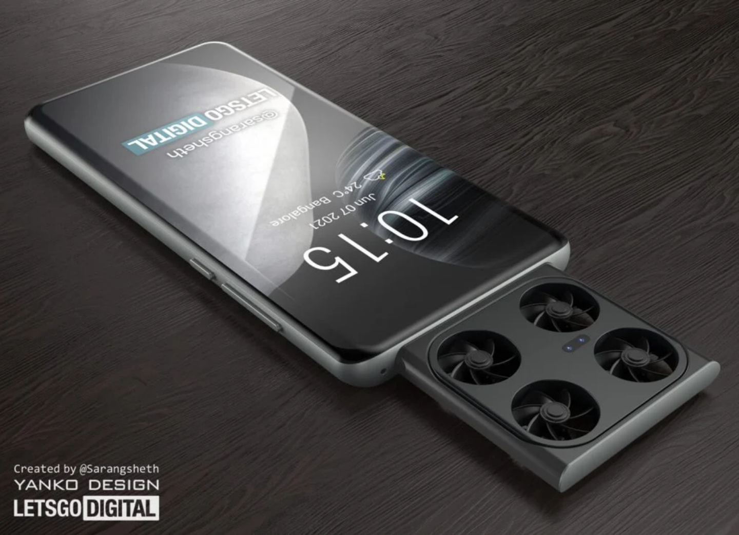 疯狂"小航母":内置起飞mini无人机的手机渲染效果图展示