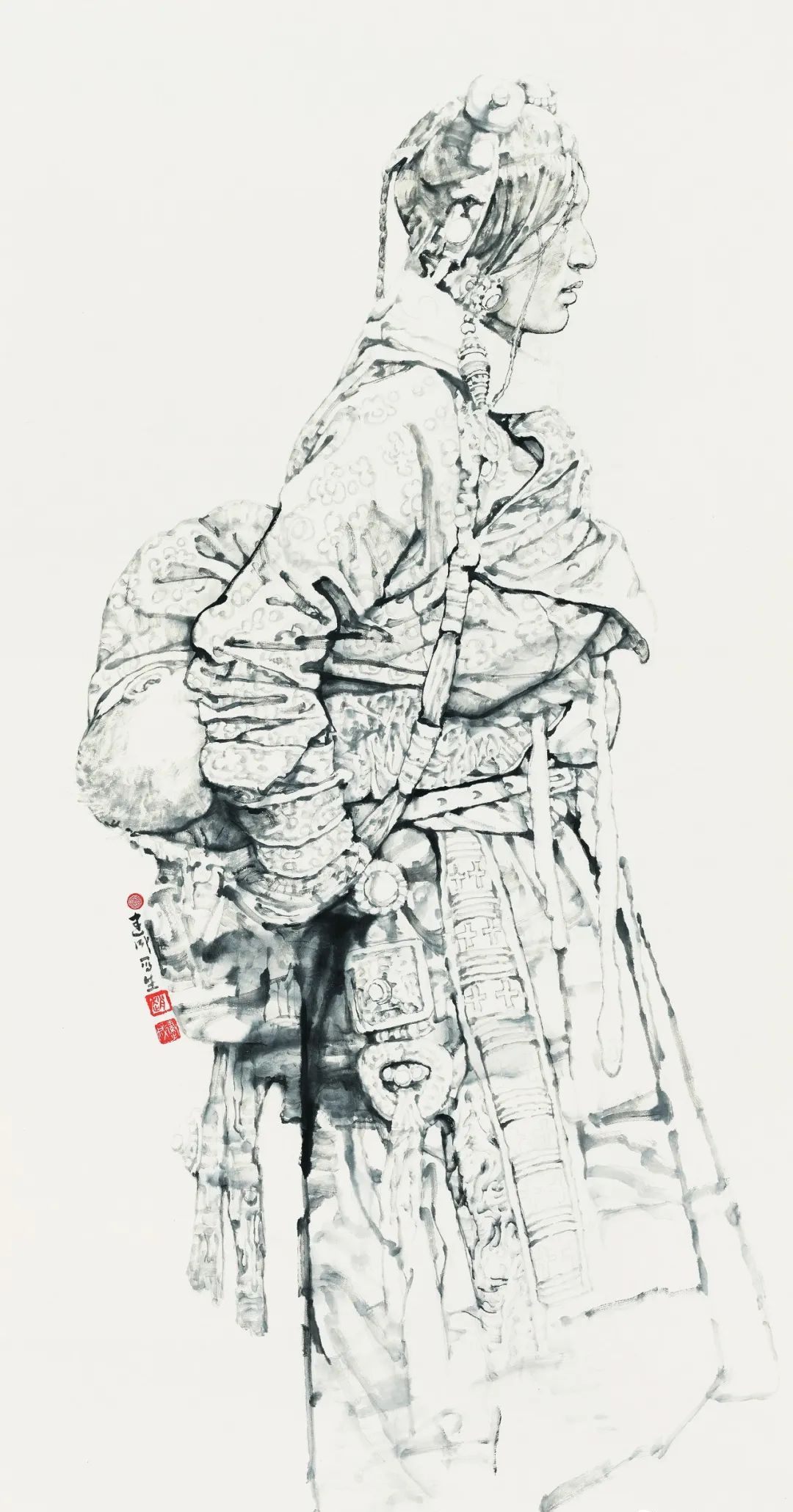 《西部纪实写生三》136x68cm 2015年