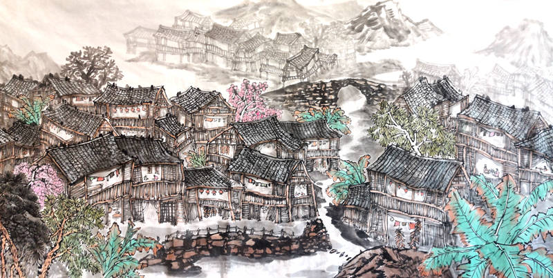 水墨清华——画家张圣锋苗寨写生作品展(2021)