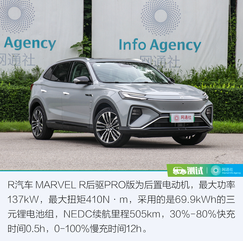 r汽车是上汽乘用车电动化之路的全新品牌,而本次测试的marvel r是这个