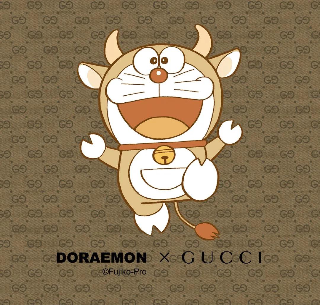 gucci gucci配合牛年主题,推出了金牛版的哆啦a梦联名款.