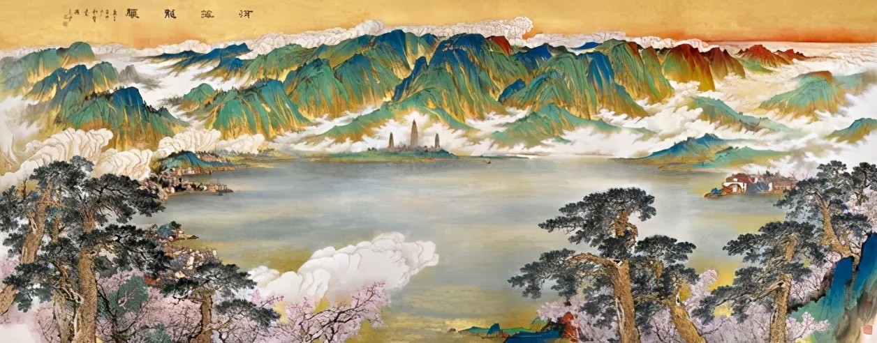 洱海龙骧 杨东平 中国画 369×145cm 2020年