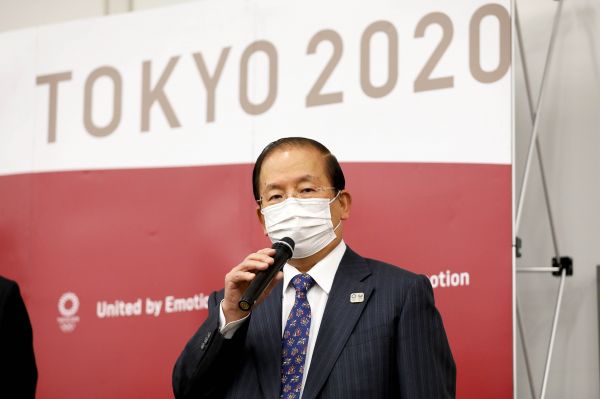1月28日，东京奥组委首席执行官武藤敏郎在记者会上。（新华社）