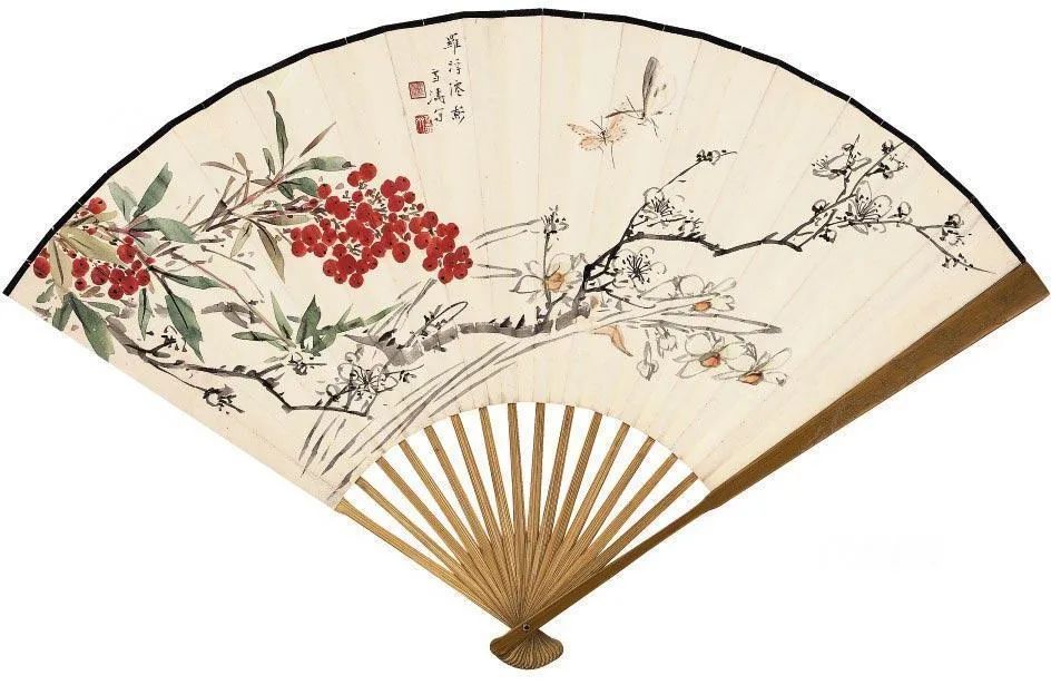 形似神俏清新秀丽王雪涛花50幅鸟扇面赏析