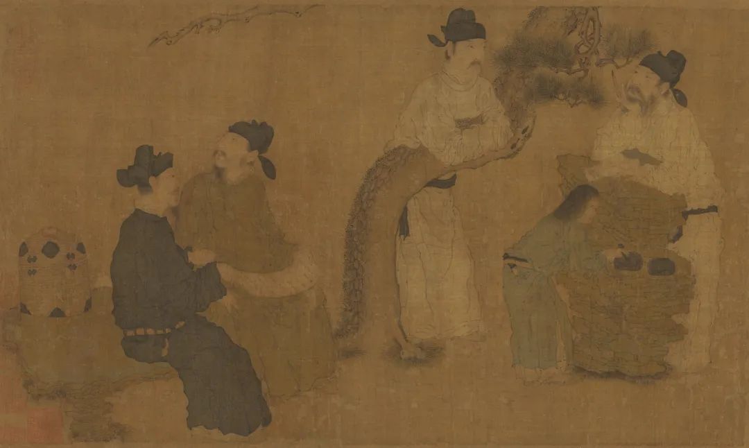 五代周文矩的《琉璃堂人物图卷 》(旧题 唐 韩滉 文苑图)局部