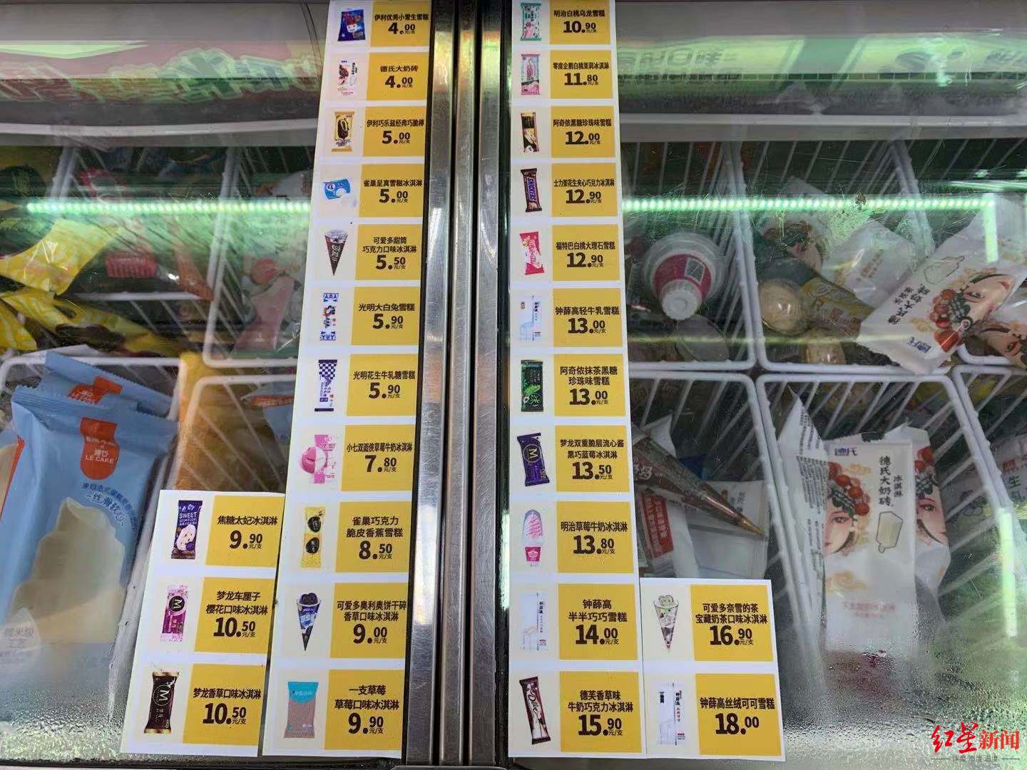 款冰淇淋,其中包括伊利,雀巢,和路雪,明治,钟薛高,哈根达斯等知名品牌