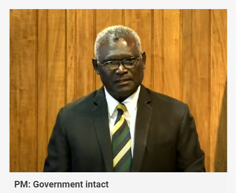 所罗门群岛总理发表全国讲话，报道截图