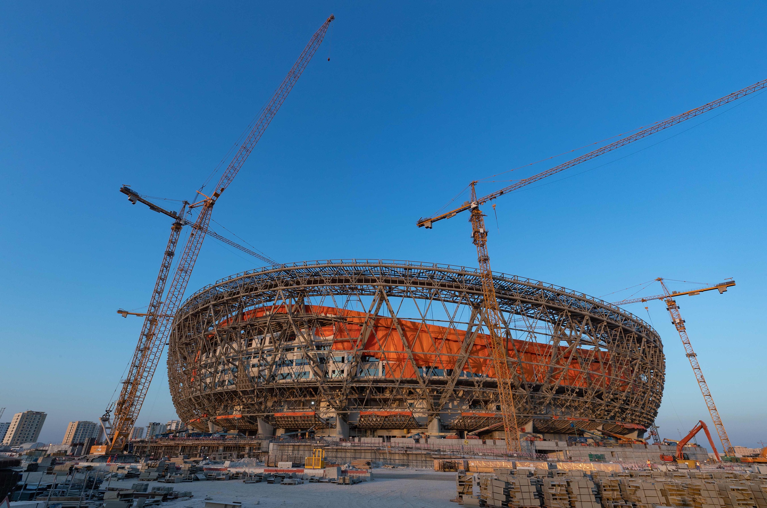 卡塔尔世界杯场馆建造。