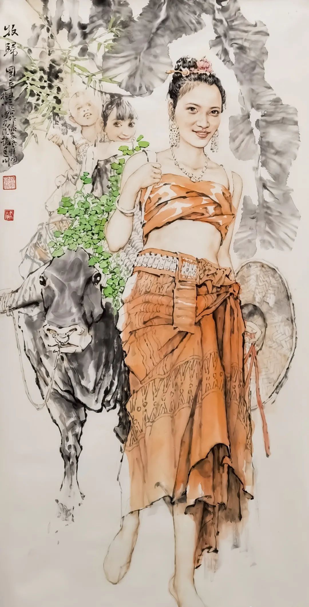 风露清愁,黯然神伤的清秀少女 在他的笔下栩栩入情不失纵逸; 赵建成墨