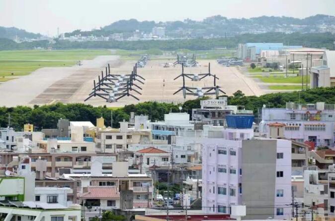 驻冲绳美军普天间机场资料图