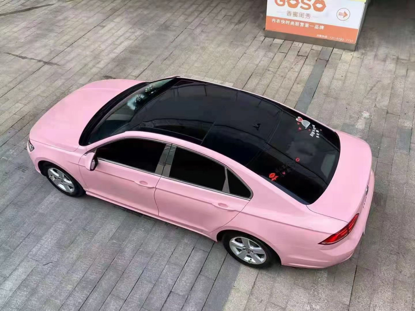 大众凌渡改色樱花粉真的是帅到尖叫