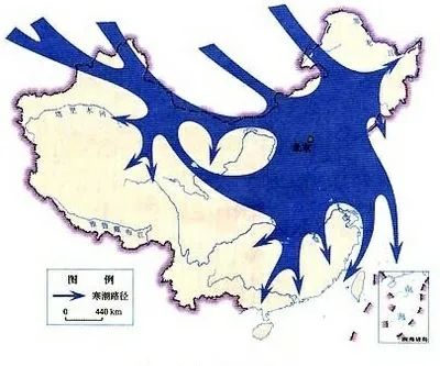 中国寒潮路径图图片