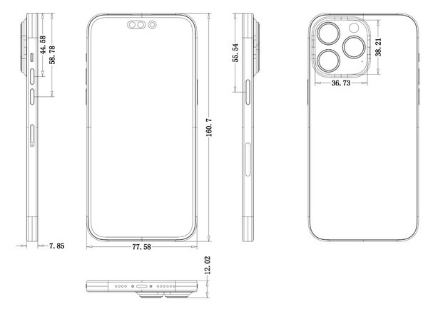 iPhone 14 Pro CAD圖片