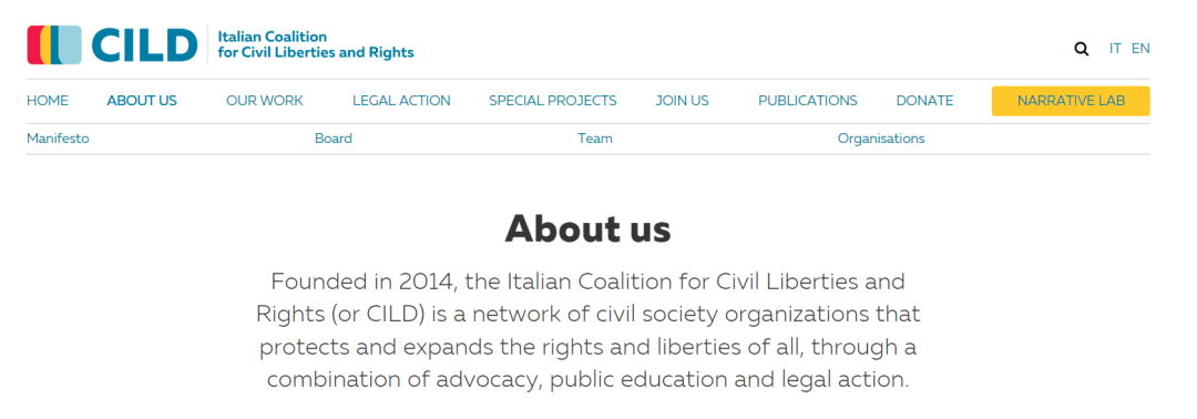 “意大利公民自由和权利联盟”官网介绍。