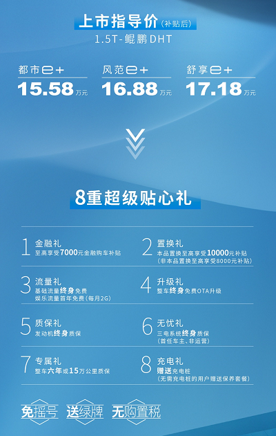瑞虎8 PLUS 鲲鹏e+正式上市 补贴后售15.58-17.18万元