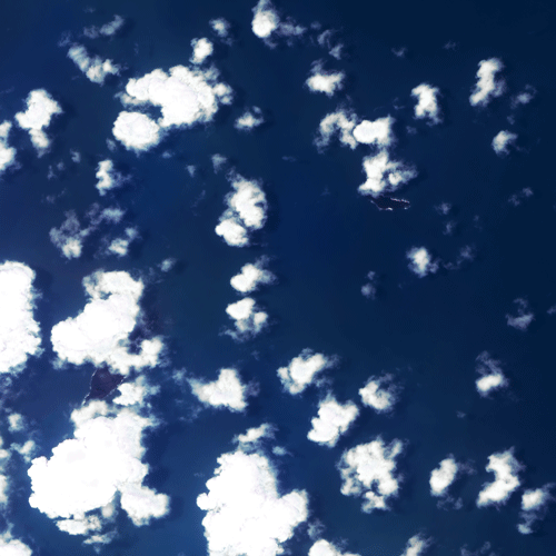2022年1月17日汤加火山卫星影像。来源：高分一号02（中国资源卫星应用中心供图）
