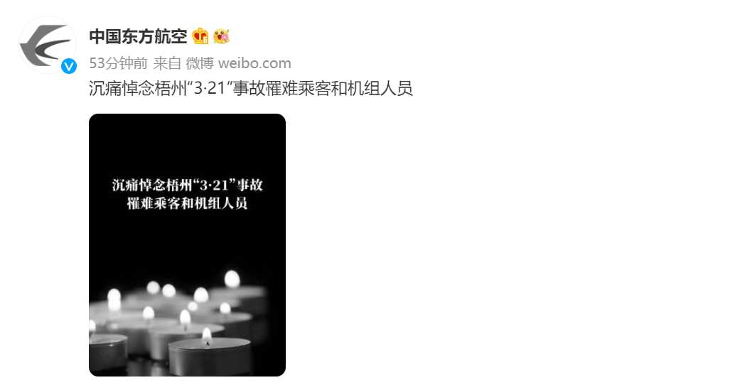 中国东方航空集团致哀