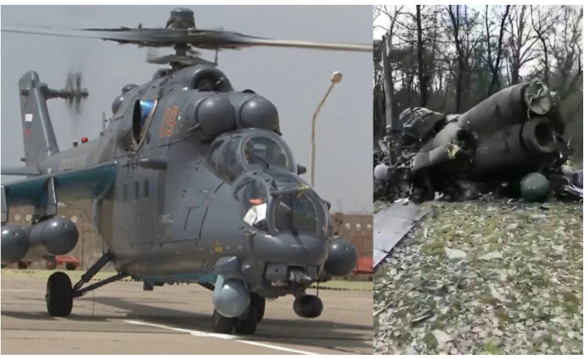 俄军被击落的直升机