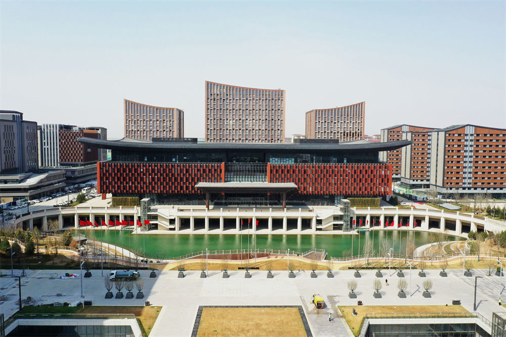 雄安商务服务中心（2022年3月28日摄，无人机照片）。新华社记者 朱旭东 摄