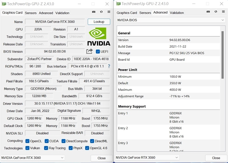 也许是最强非公!索泰RTX 3080 12GB评测:默频就能跑到2.1GHz