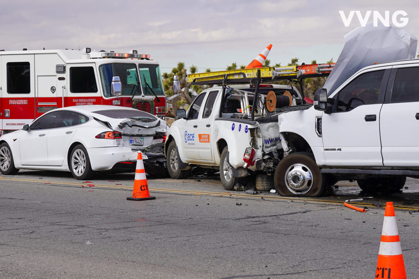 multi vehicle crash on phelan road