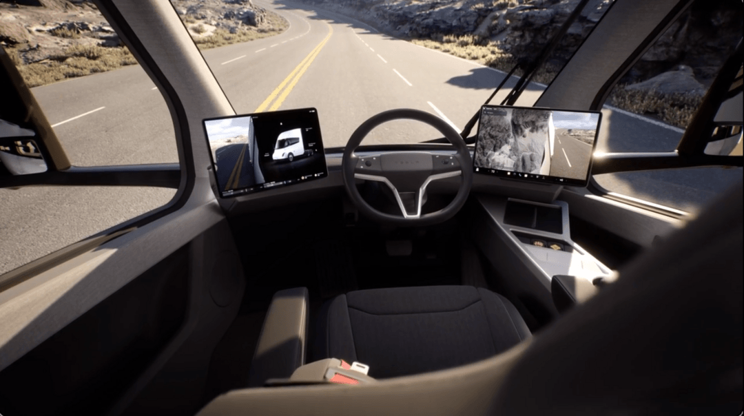 特斯拉semi官图发布,方向盘和驾驶位居中设计_凤凰网汽车_凤凰网